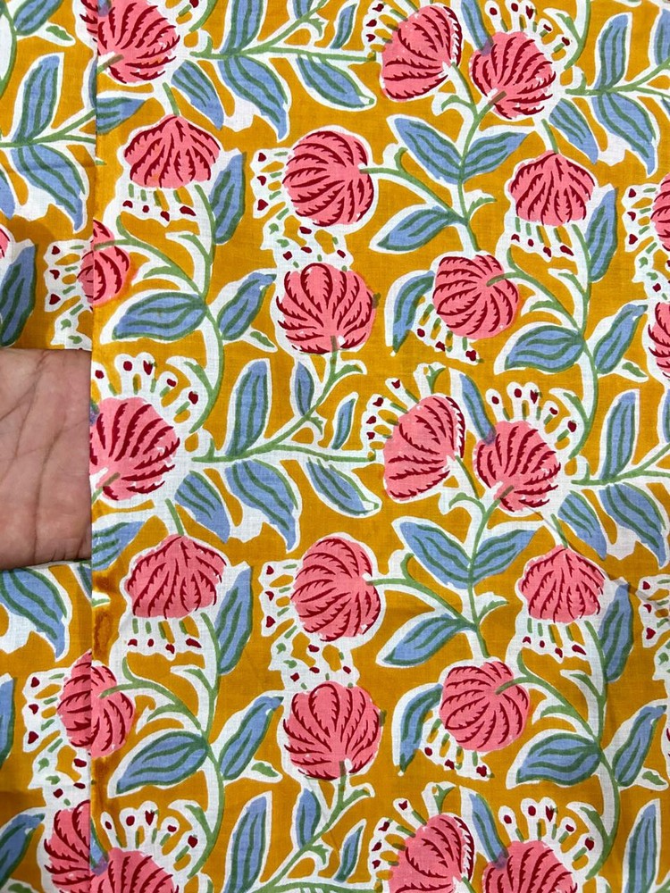 20 Yard Hand Block Print Handmade Cotton Indian Natural Sewing Crafts Fabric