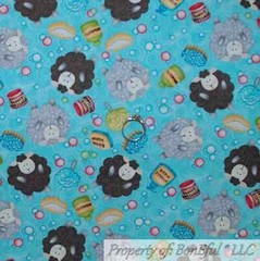 BonEful Fabric FQ Cotton Quilt Baby Boy Blue Cloud Sky Airplane Helicopter Retro