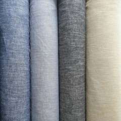 VINTAGE YARN DYED HERRINGBONE STRIPE LINEN/COTTON FABRIC CURTAIN UPHOLSTERY 54″W