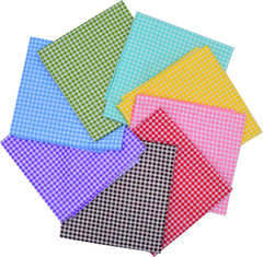 Inee Gingham Fat Quarters Fabric Bundles, Quilting Fabric for Sewing Crafting, 1