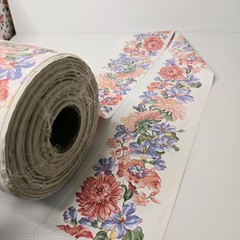 Fabric Roll – Border Fabric Pink & Purple Flowers/floral Sewing Or patchwork