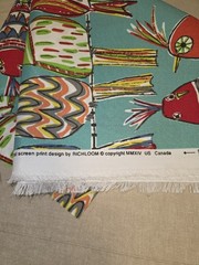 Richloom Sitting Birds Outdoor Fabric, Multi-Color, Water-Resistant, 43″ x 54″