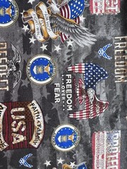 USA AIR FORCE Cotton Fabric 1/3 Yard x 44 Inches. 100% Cotton Quilting Sewing