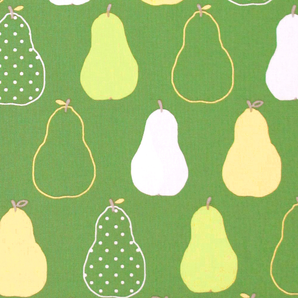JAPANESE IMPORT “PEARS” Green Oxford by the 1/2 yard