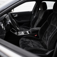 Self-Adhesive Black Microfiber Suede Look Fabric 39.37×78.74in for Car Interiors