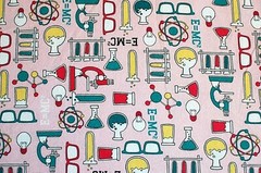 FACE MASKS*SCIENCE LAB*MICROSCOPE*BEAKERS*TEST TUBES FLANNEL FABRIC *BTY 42×36″