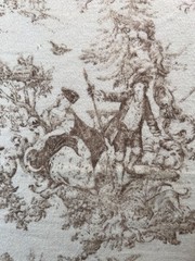 Fabric -RARE Marcus Brothers French Toile Country Pastoral Soft Flannel Sold BTY