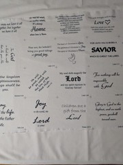 Christian Scripture Fabric Panel 19×43 Quilt Blocks Faith Bible Verses