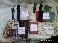 cotton-cotton blend quilting fabric lot, see photos