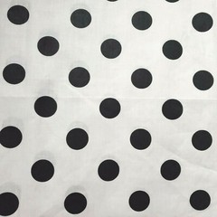 Black Polka Dot White Fabric 1″ Dots Poly Cotton Retro Pattern 58″ Wide By Yard