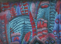 Feathers turquoise bright Kaffe Fasset Collective Free Spirit fabric