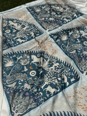Deadstock Herms 100% Silk Twill Fabric Panel 16”x44” Scarf Logo