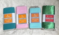 Lot Of 4 ~ 2 Yard Poly Cotton & Costume Satin Fabric Pre-Cut 72″ x 44″ NEW