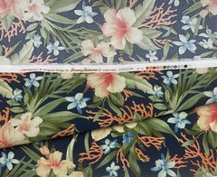 TOMMY BAHAMA LE MAR INK BLUE FLORAL OUTDOOR INDOOR MULTIUSE FABRIC BTY 54″W