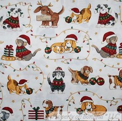 BonEful FABRIC FQ Cotton Quilt Blue White Winter Scenic Xmas Tree Forest Glitter