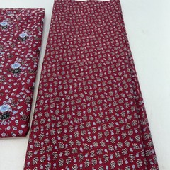 2 Pieces of Cotton/Cotton Blend Floral Fabric approx 3 Yds Total 44″ Wide