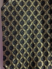 JACQUARD BROCADE FABRIC-saree blouse piece-BLACK Golden 32″X29″ banarsi
