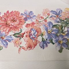 Fabric Roll – Border Fabric Pink & Purple Flowers/floral Sewing Or patchwork