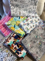 Flannel Fabric Lot Whimsical Bright Prints 14 Yards Total