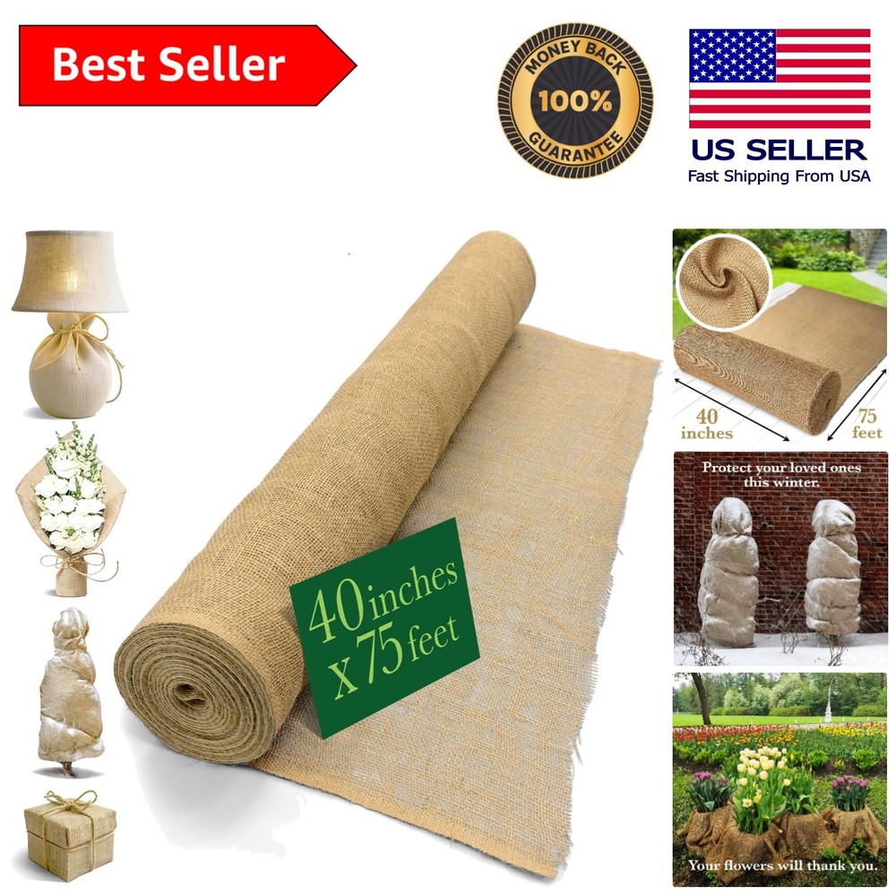 Multipurpose 40″ x 75 ft Burlap Fabric Roll for Weed Barrier & Erosion Control