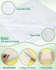 Woven Cotton Iron-On Fusible Interfacing 44 Inch X 2 Yards White Medium Weight