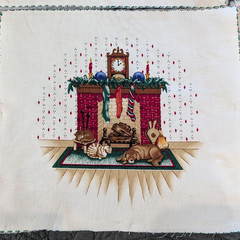Vintage Cranston Print Works “A Visit From St Nicholas” Quilt Squares w/Batting