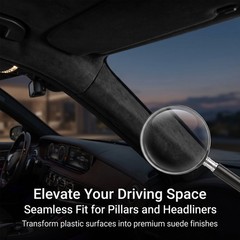 Black Suede 11.8×60″ Headliner Fabric with Adhesive Backing Car Roof Upholstery