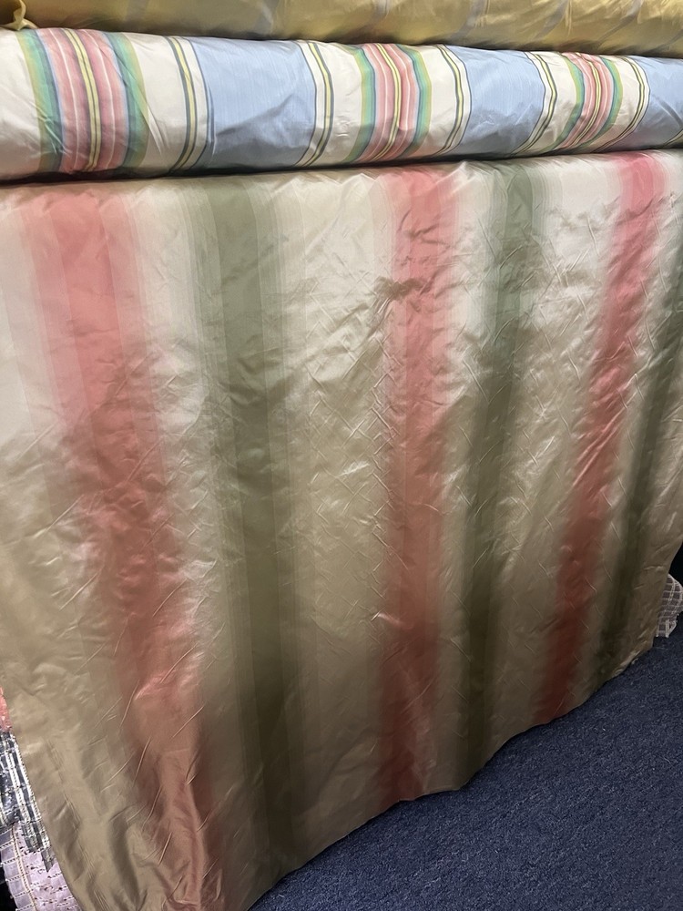 Striped TAFFETA Silk . 100% silk. Sold By the yard.