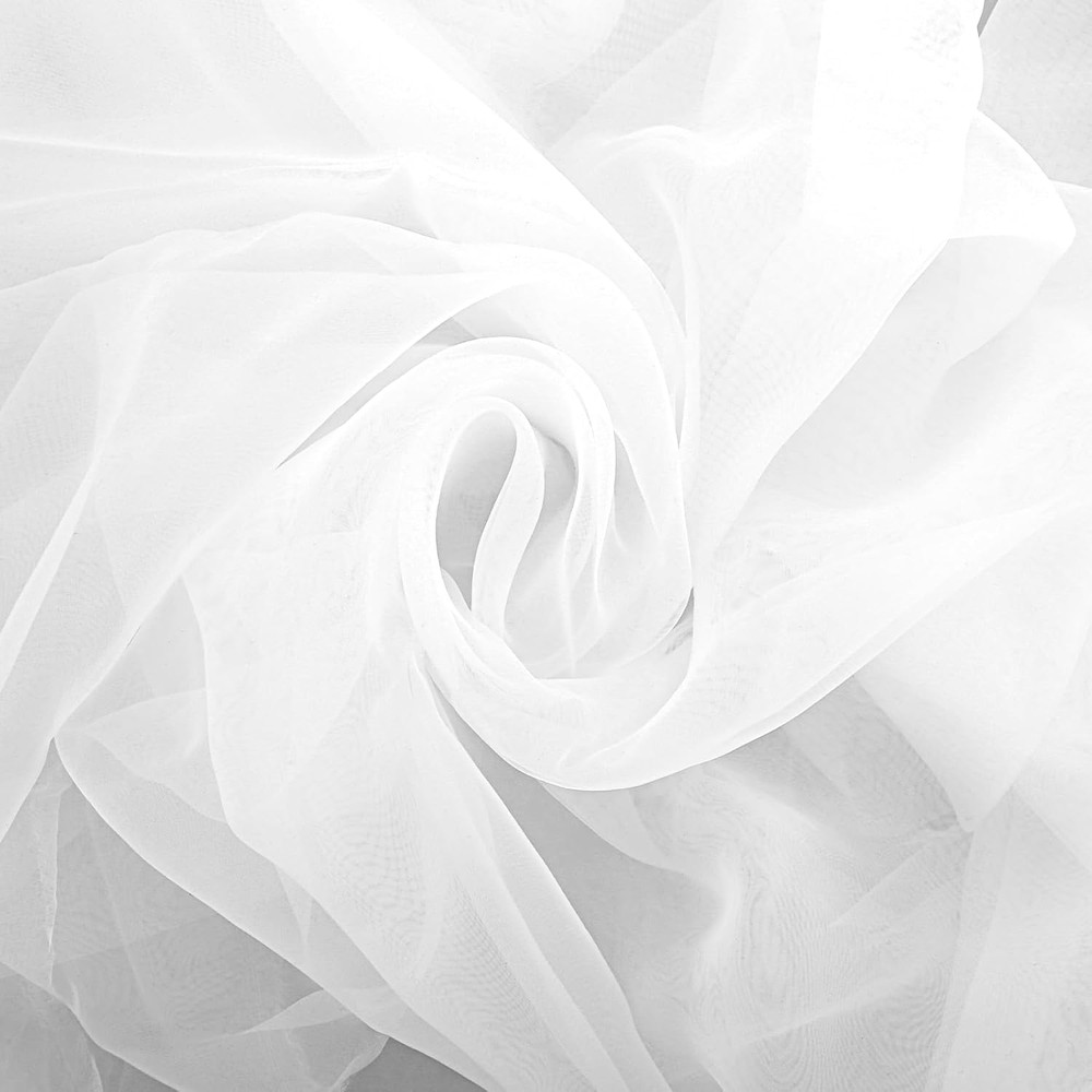 White Organza Fabric, 2 Yards Long 59″ Wide Sheer Silk Tulle Fabric Organzas Bri