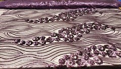 Plum Purple Floral Sequin Embroidery on Mesh Prom Sequin Fabric “Luxury Wavy”