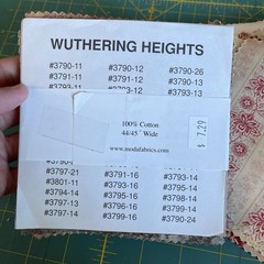 Wuthering heights Cream Red Floral Charm Pack Lot 3 Sisters 93 Pieces 5”
