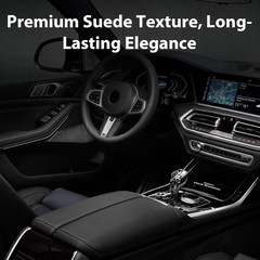 Suede Wrap for Car Interior 16″ X 59″ – Dark Grey Self Adhesive Suede Fabric, Ea