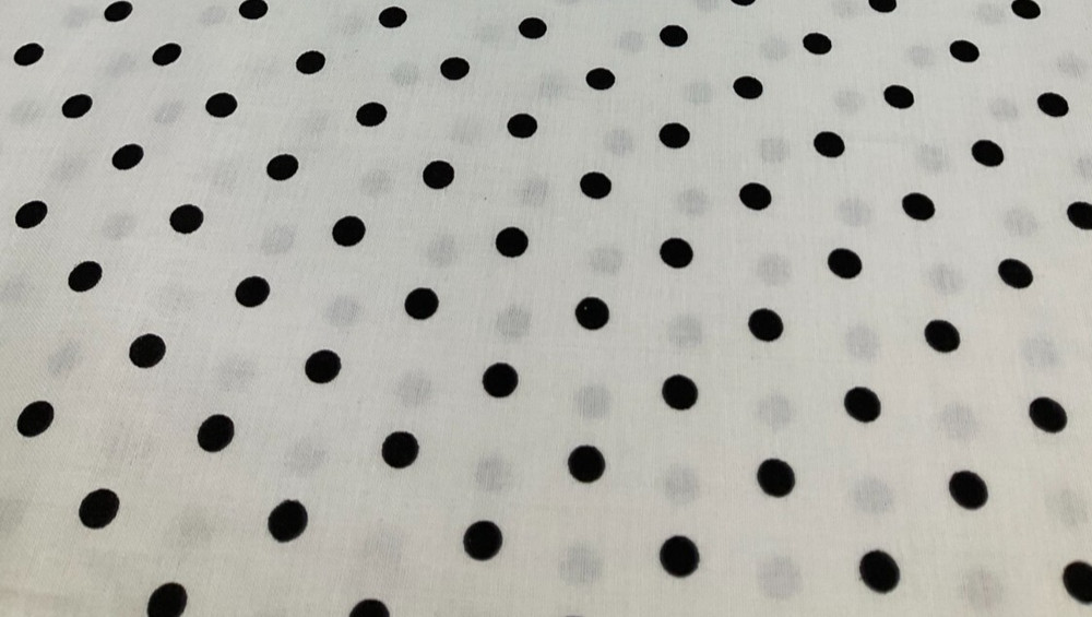 VIP CRANSTON – BLACK 1/4″ POLKA DOTS ON WHITE COTTON – BY THE YARD