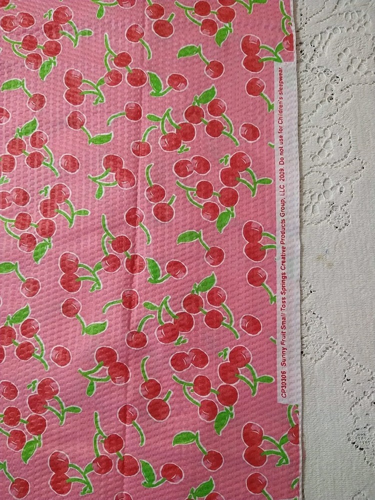 Pink Cherry Sunny Fruit Small Toss Springs Creative Products BTHY 18×44 Plisse