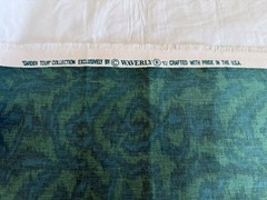 Vintage Garden Tour Waverly Green/Blue-Green “Maypole Moire” Fabric Remnants