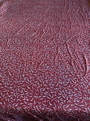 Slinky Flowing Dress Apparel Fabric Red Print Polyester Crinkles Curves 7 yd