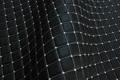 Dot Quilted Vinyl Grain Faux Leather Car Upholstery Fabric | 2″-5cm Stitched