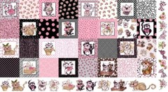 23″ X 44″ Panel Cats Animals Pets Medley Fancy Cats Panel Fabric Panel D382.49