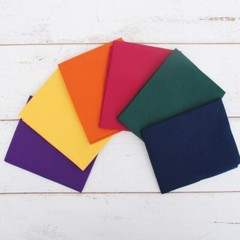 Fat Quarter Bundles Sets – 6 Dark Solids in 100% Premium Cotton Fabric