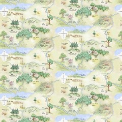 Classic Winnie Map Cotton Fabric