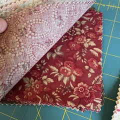 Wuthering heights Cream Red Floral Charm Pack Lot 3 Sisters 93 Pieces 5”