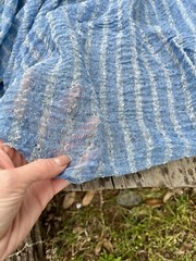 Indigo Blue Textured Sheer Linen Fabric | 3D Cotton | 2 Yards.