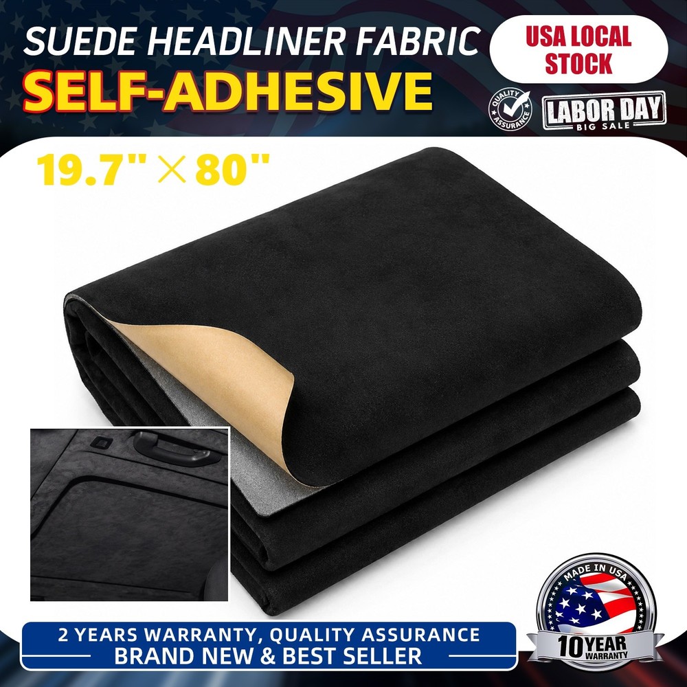 Car Headliner Faux Suede Fabric 19.7″×80″ for Interior Headliner Cards Door Dash