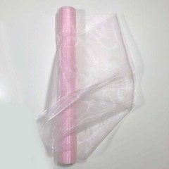 Plain Organza Fabric Roll White or Pink Size 36cm x 9m (approx. 14in x 29ft)