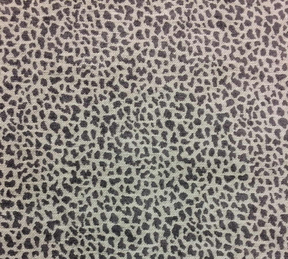 CLARENCE HOUSE SIMBA GREY ANIMAL SPOTS WOVEN ITALIAN VELVET FABRIC BY YARD 54″W