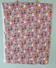 JOANN POP HALLOWEEN DOODLE PUMPKINS GHOST GRAY KNIT COTTON FABRIC 2 YDS 54″ WIDE