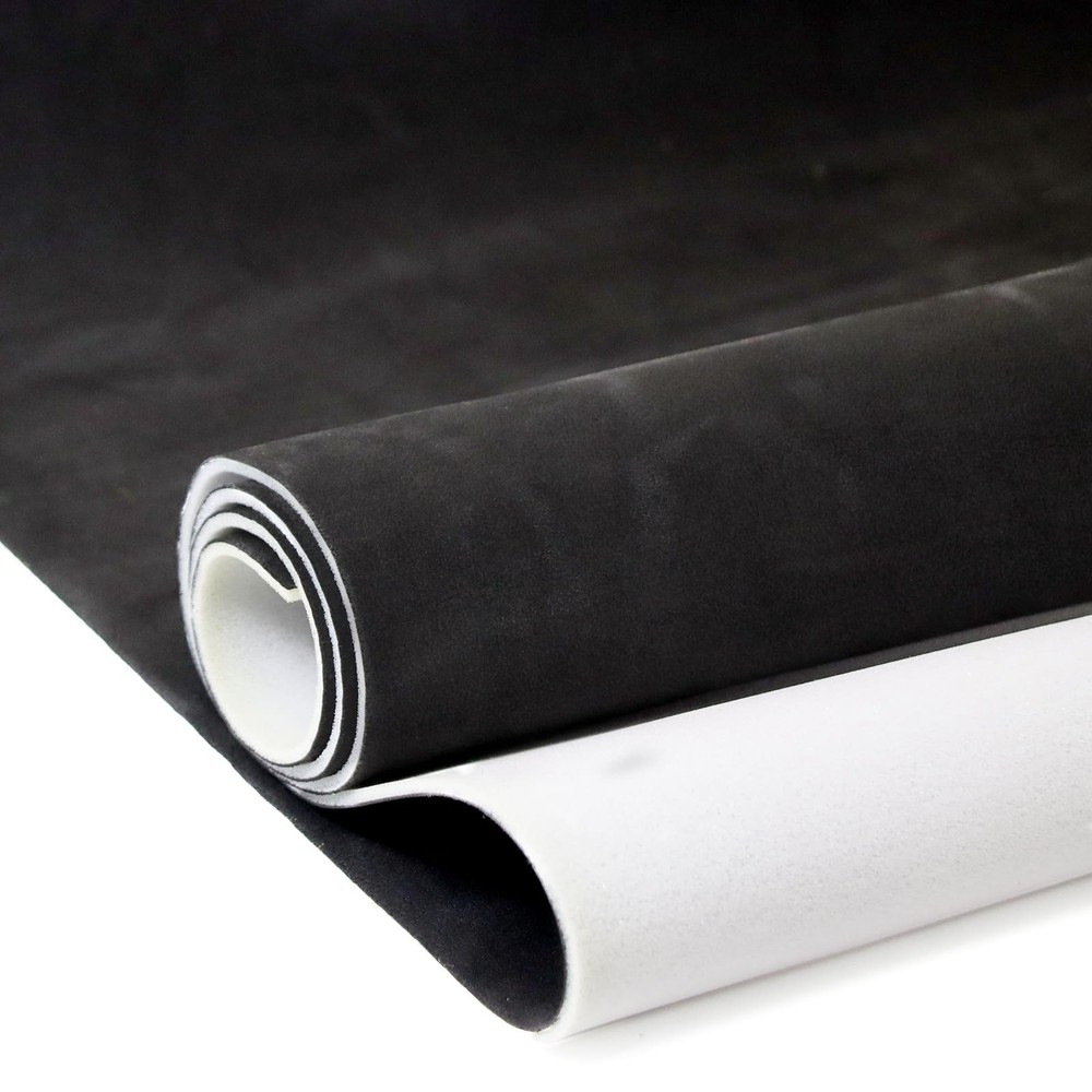Suede Auto Headliner Fabric 54 L × 60 W with Foam Backing – Black Interior Repla
