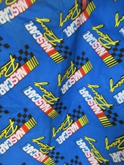 NASCAR RACING 2 PCS. BLUE CHECKERED FLAG LOGO Cotton Fabric 21″X44″ 16″X44″