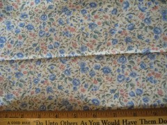 VIP Cranston Print Works Fabric Pink & Blue Flowers Roses on White 44″ Wide BTY