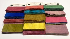 Lot of 13 Sets of 5 Wooly Charms 5″ Squares by In The Patch Designs Mixed Colors